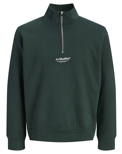 Jack & Jones - JJESoho Quarter Zip Sweatshirt - Scarab